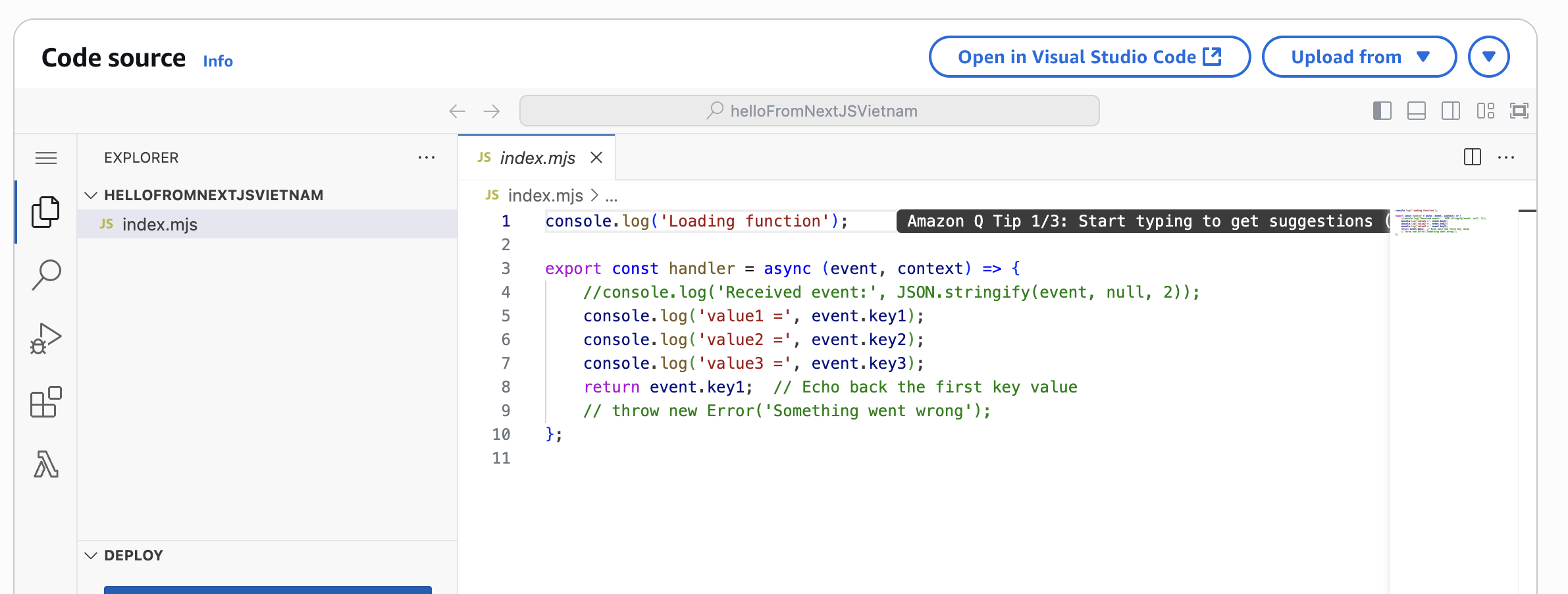 Lambda event handler